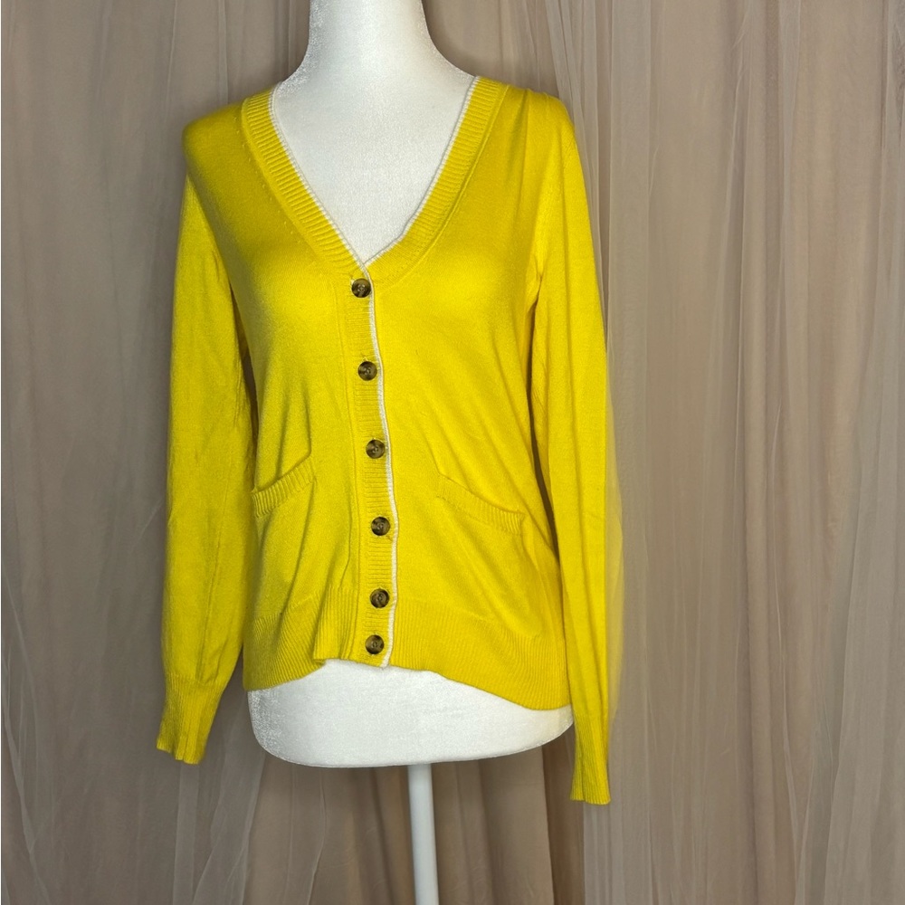 Banana Republic Yellow Cardigan Sweater V-Neck